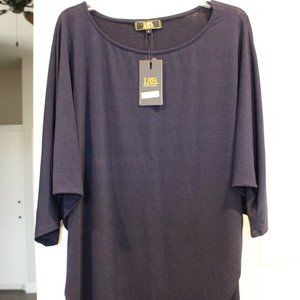 Lucky & Blessed Navy Blue Dolman ¾ Sleeve Top NWT